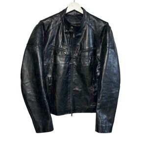 Ventcouvert M Black Leather moto Jacket bomber zip up made in france lined